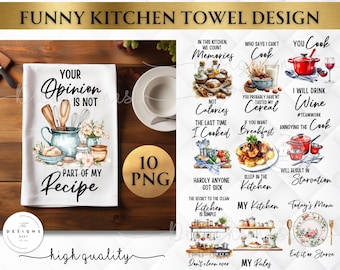 Funny Kitchen Towel Sublimation Bundle | Tea towel PNG  | Country Kitchen towel design | Kitchen Towel Sublimation Designs