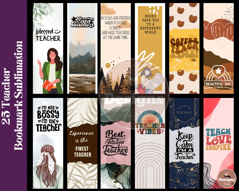 Teacher Bookmark Printable, Teachers Bookmark PNG, Teacher Bookmark ...