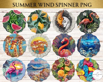 Summer wind Spinner Sublimation, summer vibes wind spinner Design, Summer windspinner PNG bundle