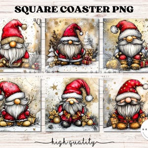 Podkładki z brokatem w kształcie krasnala świątecznego | Kwadratowa okrągła podstawka świąteczna | Kwadratowa podstawka PNG Okrągła podstawka PNG | Podkładka PNG Sublimacja | Podkładka