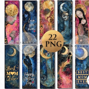 Mothers day bookmark printable, Mom bookmark PNG, Mother Bookmark Sublimation Designs, Printable Bookmark Wrap Template