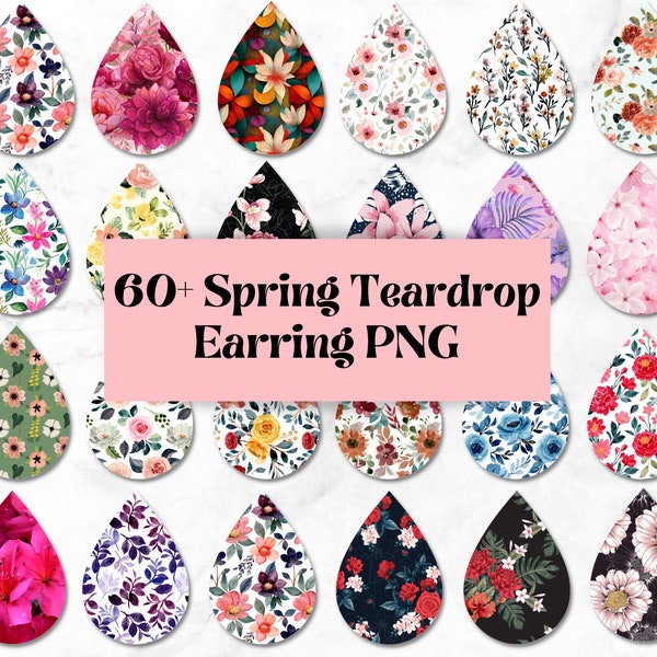 Spring Sublimation earrings bundle | Flower earring png | Floral sublimation teardrop | sublimation png | sublimation design