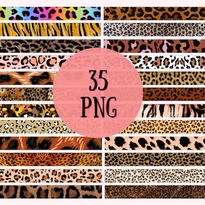 Paquete de llaveros de pulsera, 35 diseños de leopardo PNG, diseño de llavero PNG de sublimación, gráficos de llaveros, llavero de pulsera de sublimación
