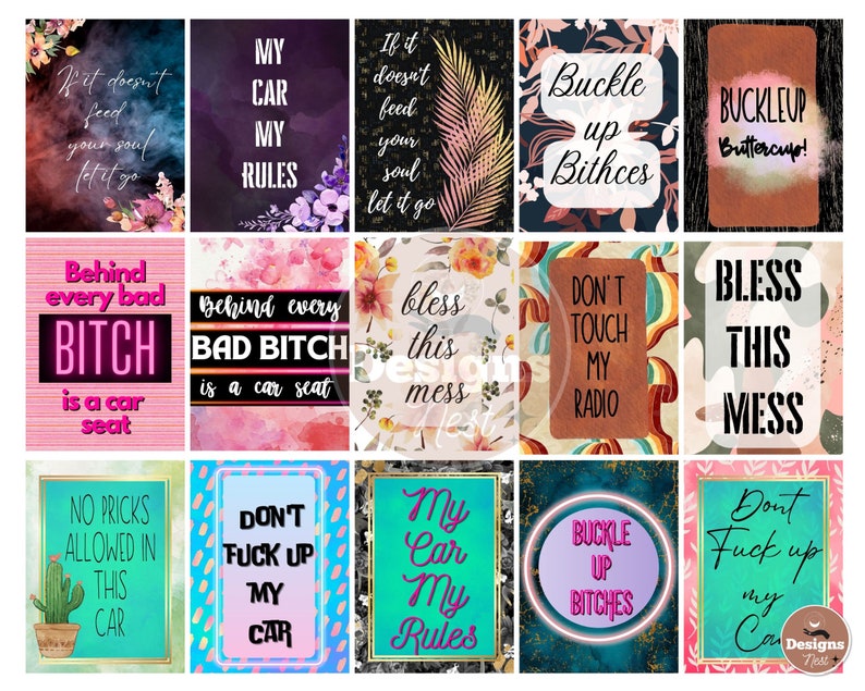 Funny Air Freshener PNG Bundle 15 Trendy Funny Quotes Design Etsy