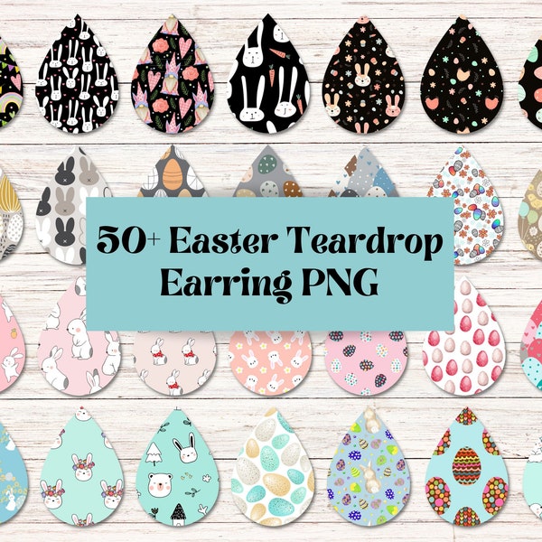 Easter Earrings Sublimation, Easter Earrings Teardrop png, Earrings Designs Bunny, Easter Earrings Bundle, Spring Tear Drop Earrings