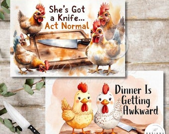 Diseño de tabla de cortar pollo divertido PNG, sublimación de cocina (descarga digital)