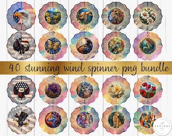 Wind Spinner PNG bundle, Stained glass wind spinner designs, High quality trendy glitter designs, Wind Spinner  sublimation designs