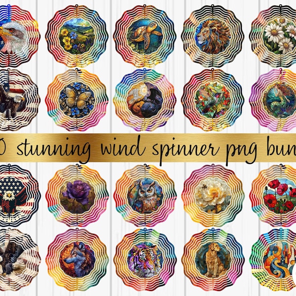 Wind Spinner PNG bundle, Stained glass wind spinner designs, High quality trendy glitter designs, Wind Spinner  sublimation designs