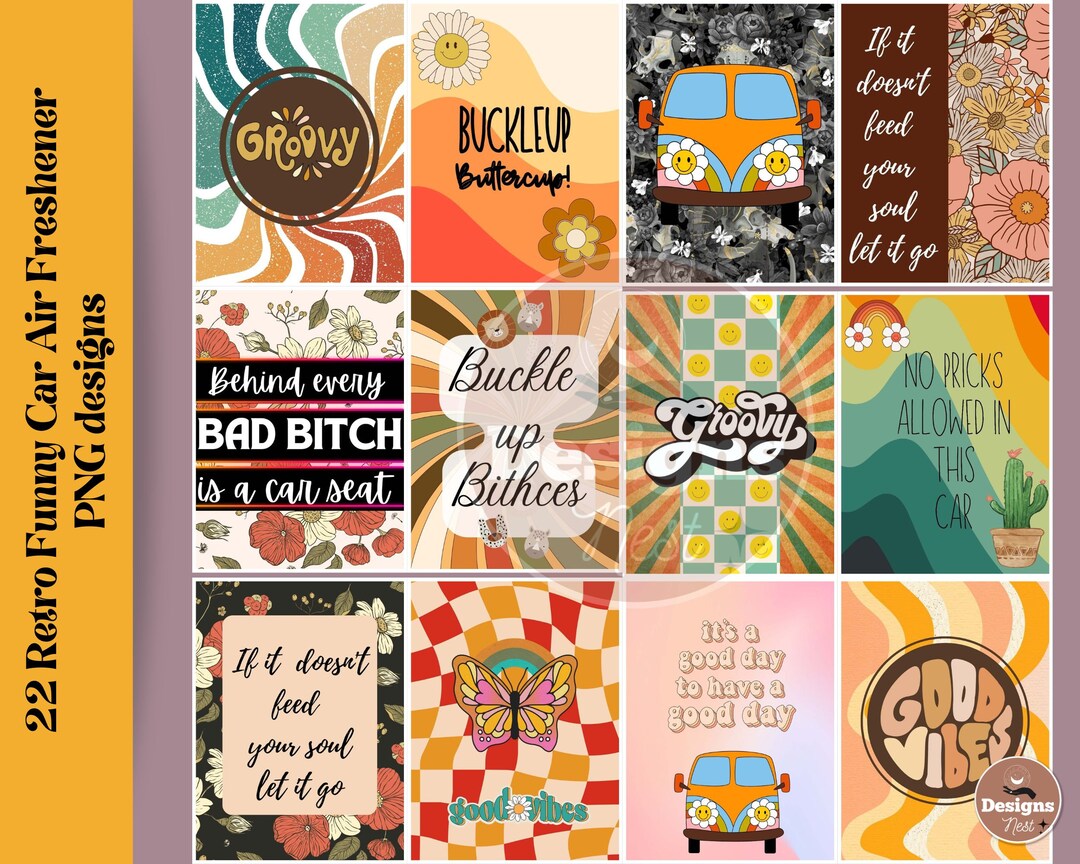 Retro Car Air Freshener PNG Bundle 22 Retro Funny Car Air - Etsy