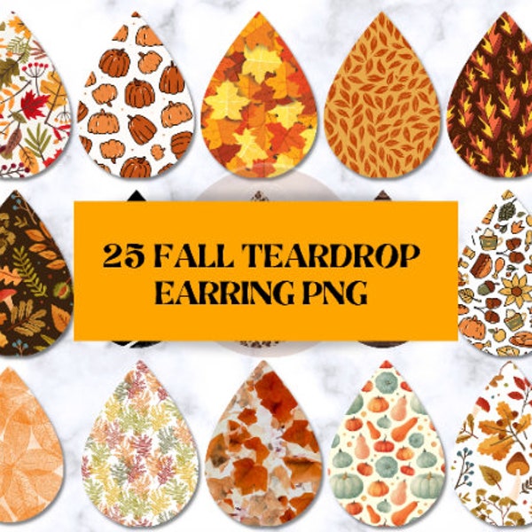 Fall Earrings Sublimation, Autumn Earrings Teardrop png, Earrings Designs Pumpkin, Earrings Bundle, Tear Drop Earrings