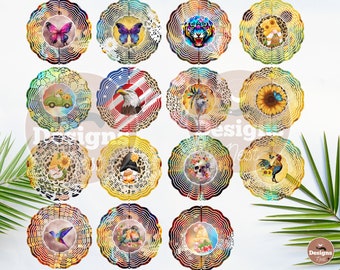 Wind Spinner Sublimation Designs, High quality trendy 15 designs, Wind Spinner Png bundle, Colourfull sublimation design