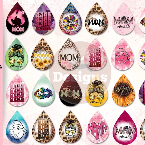 Mothers day earrings bundle | Mama mini teardrop earring png | Mom life sublimation teardrop | sublimation png | sublimation design