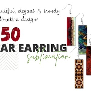 Bar Earring Sublimation Designs,  bar Earring png, Earring Graphics, bar Earrings Bundle, Rectangle earring png