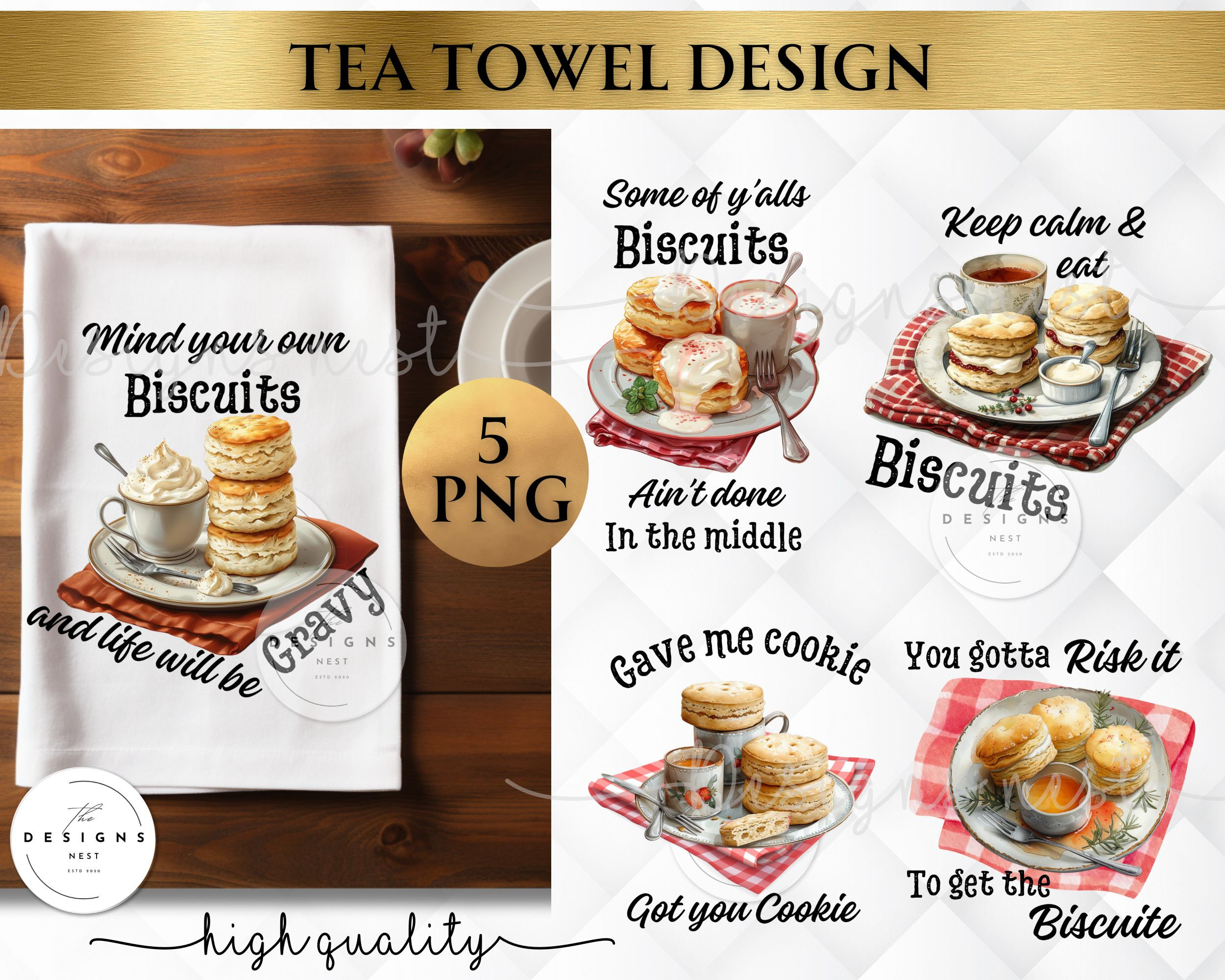 Funny Tea Towel Sublimation Bundle | Biscuit kitchen towel PNG  | Kitchen towel design | Kitchen Towel Sublimation Designs
