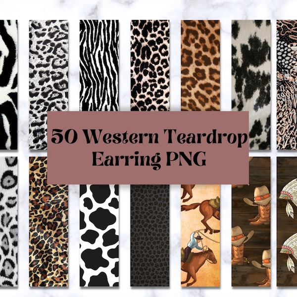 Western bar Earring Sublimation Designs, Animal print bar Earring png bundle, Earring Graphics western, Earrings Bundle, Rectangle earring