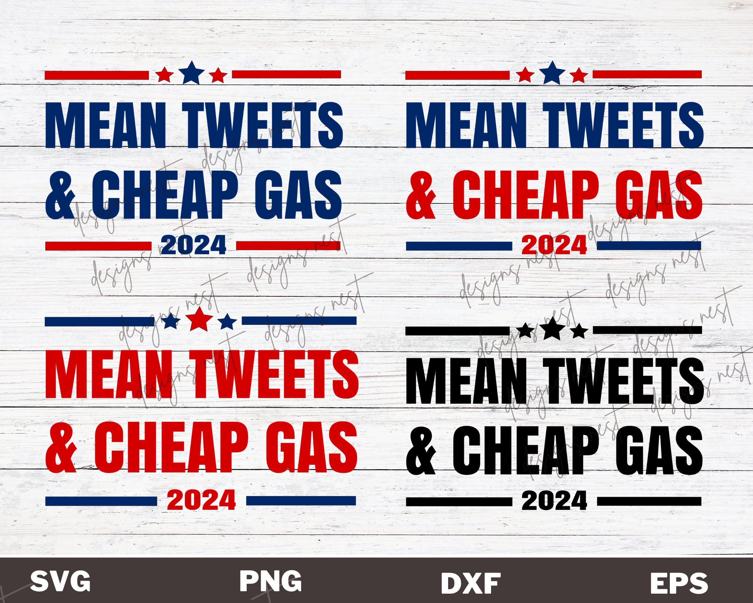 Mean Tweets and Cheap Gas 2024 SVG PNG Cut File Political Etsy Canada
