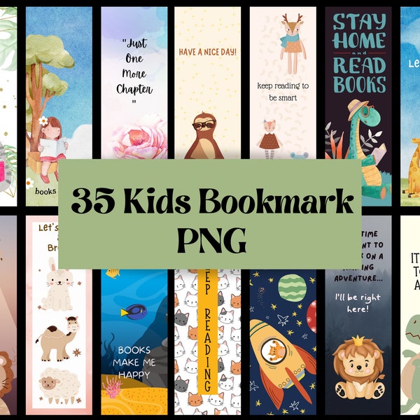 Bookmark PNG, Sublimation bookmarks, Kids bookmark printable, Kids bookmark PNG, Children Bookmark Sublimation Designs, Printable Bookmark