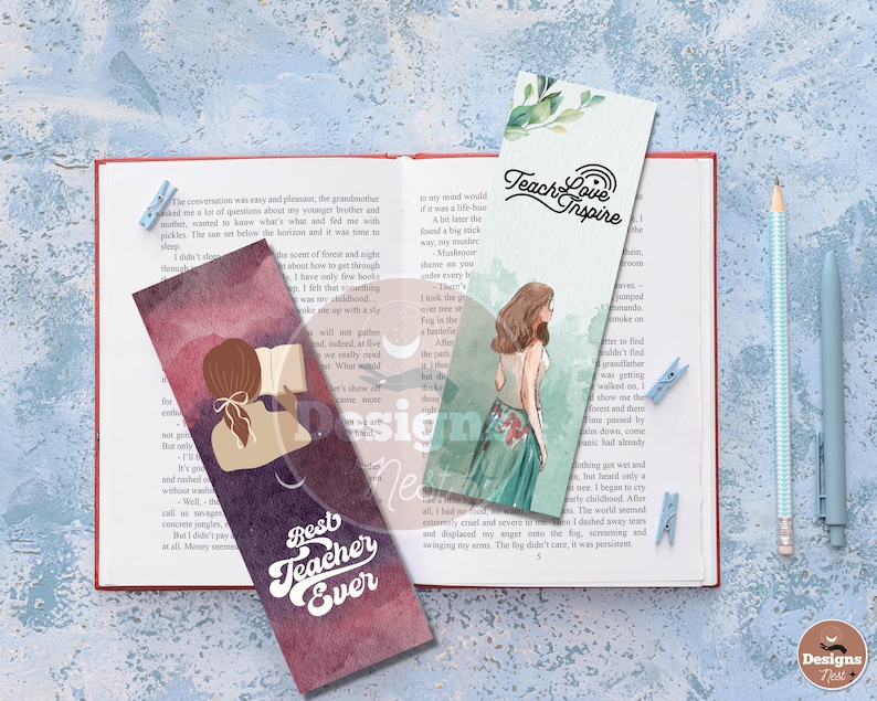 Teacher Bookmark Printable Teachers Bookmark PNG Teacher - Etsy
