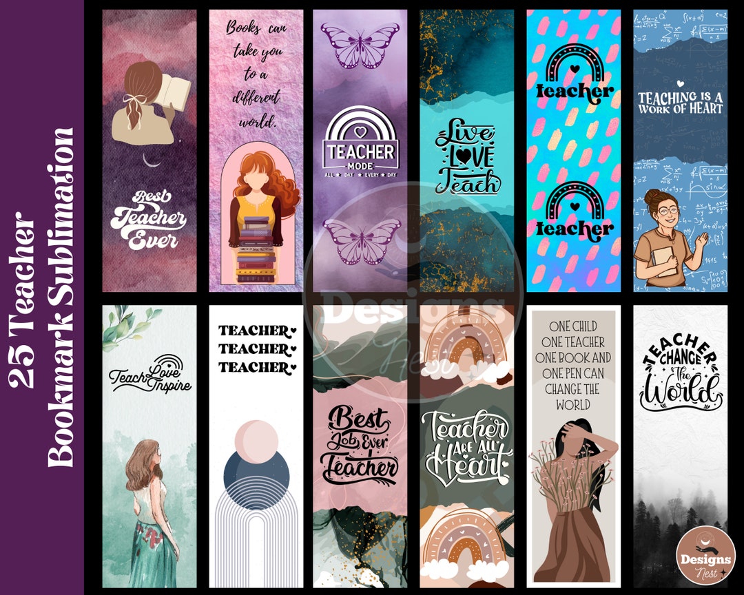 Teacher Bookmark Printable, Teachers Bookmark PNG, Teacher Bookmark ...