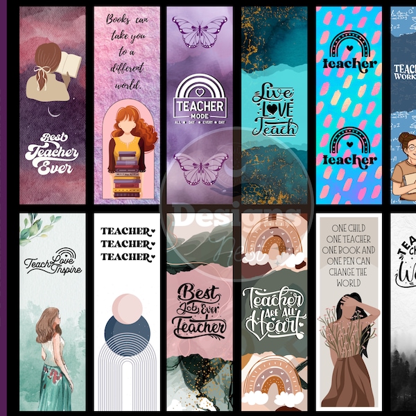 Teacher Bookmark Designs Etsy