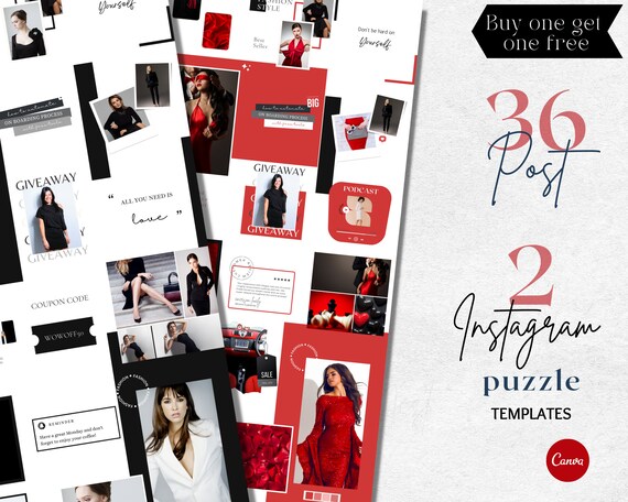 Red Giveaway Online Instagram Post Template