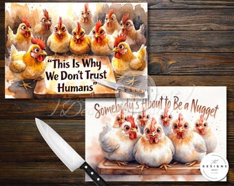 Tabla de cortar pollo divertida PNG, diseño de granja (descarga digital)