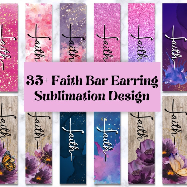 Faith bar Earring Sublimation Designs, Christian bar Earring png, Faith bar earring designs, Earrings Bundle, Rectangle earring png