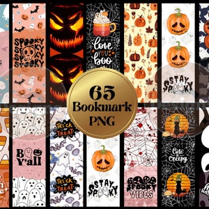 Halloween Bookmark Sublimation Designs, Spooky bookmark PNG, Printable Bookmark Wrap Template, Cute bookmarks, book lover set