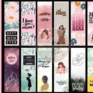 Mothers day bookmark printable, Mom bookmark PNG, Mother Bookmark Sublimation Designs, Printable Bookmark Wrap Template