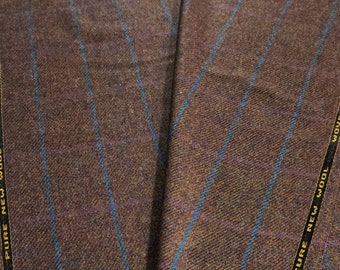 Plum Pudding Check 100% Pure Wool Tweed Woven Woolen Fabric Imported From England Premium Wool Plaid Free Woven Label