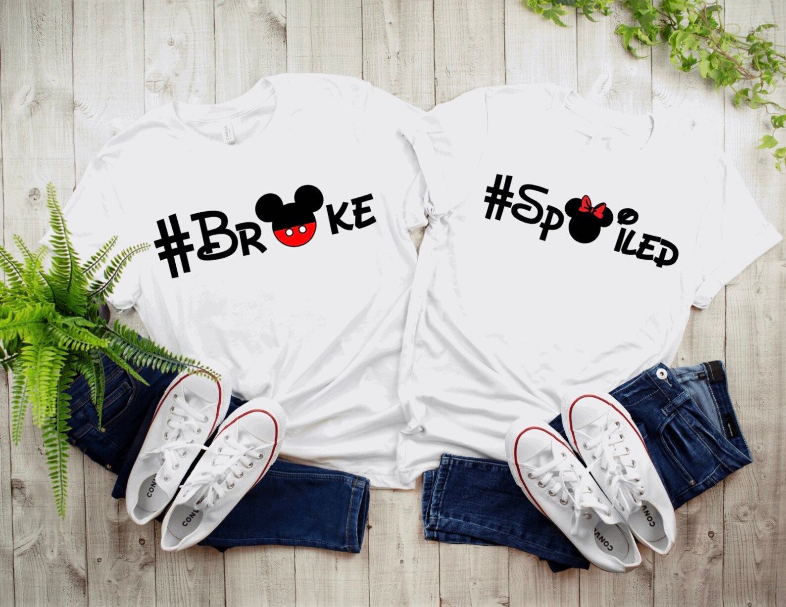 Couples Broke/Spoiled Shirt Disney T-Shirts Family Disney | Etsy