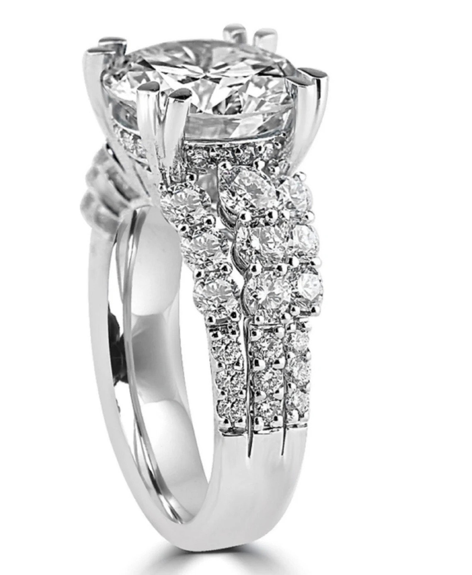 Woman's Anniversary Gift Ring Round Cut CZ Diamond Etsy