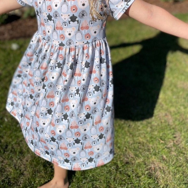 Toddler Girl Twirly Dress Arctic Animal Dress Girl Whale Dress