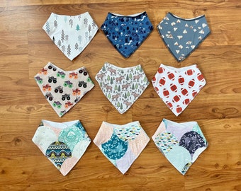 Adjustable Cotton Baby Bandana Drool Bib with Snaps