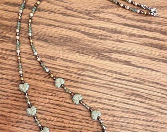 Long necklace made with Czech glass beads
