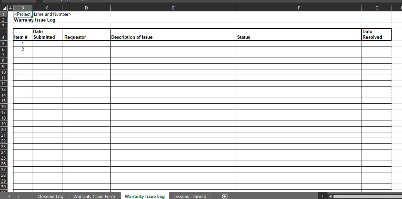 Construction Project Closeout Checklist and Warranty Template - Etsy