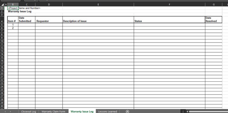 Construction Project Closeout Checklist and Warranty Template - Etsy