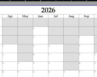 Modello digitale di calendario annuale di grande formato