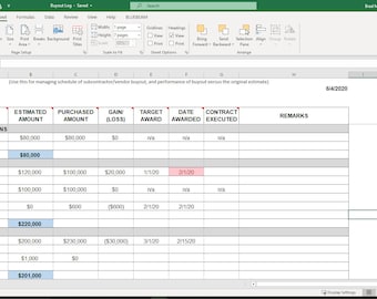 Construction Buyout Log