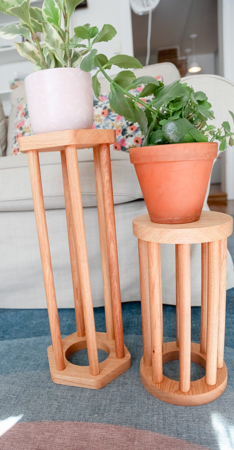 Plant Stand/vase Stand/hexagon Plant Stand/wood Plant Etsy