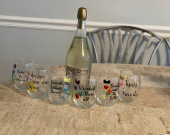 Princess Inspired Wine Glass: Princess Bridesmaid,  Bachelorette, Friend Gift