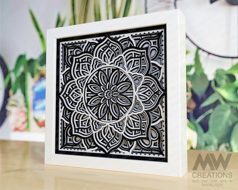Multi Layered Shadow Box Mandala Shadowbox Svg, Layered Mandala Svg, Multi Layer Shadow Box Svg ...