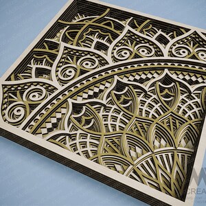 Laser Cut Multilayer Mandala SVG DXF, 3D layer Mandala SVG, Modular Mandala cutting files, Stacked Mandala Svg Dxf, Layered 3D Wood Art M235 image 7