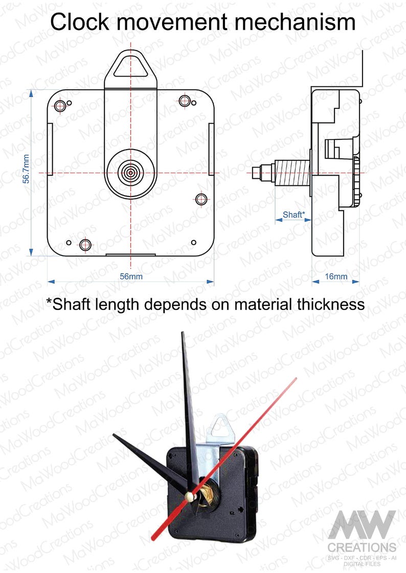 Сlock Geometry Multilayer Laser Cut Сlock Template, 4 Layer Clock SVG Dxf ...
