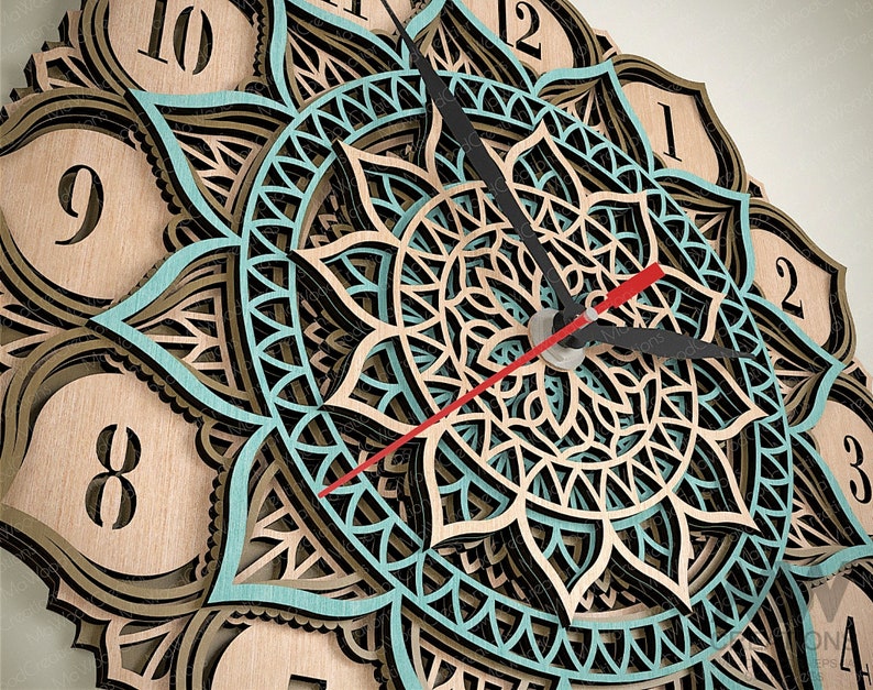Laser Cut Clock Svg Dxf, 5 Layer Clock Cut Files, Laser Cut Multi Layer ...