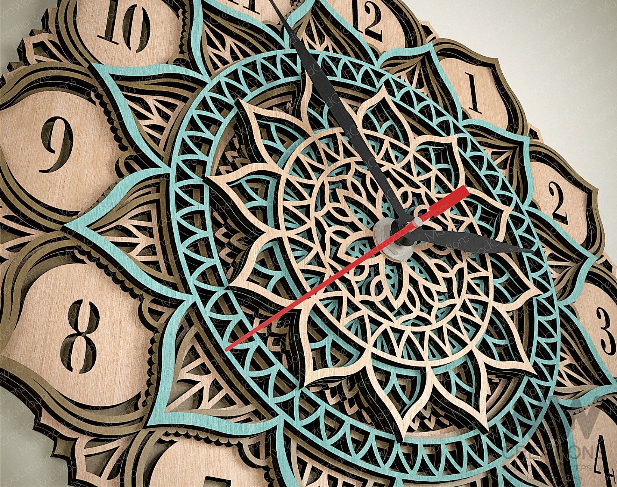 Laser Cut Clock Svg Dxf, 5 Layer Clock Cut Files, Laser Cut Multi Layer ...
