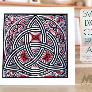 Celtic Trinity Knot Mandala SVG, Svg Triquetra multicouche, 3d Celtic Knot SVG, modèle Shadowbox Celtic Mandala, Cardstock Mandala SVG