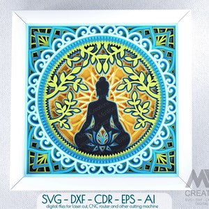 3d Layered Tree of Life Svg, Shadow box Tree of Life Mandala Svg, Cricut Tree of Life, Multi-layer Tree of Life Shadow box Mandala - M190