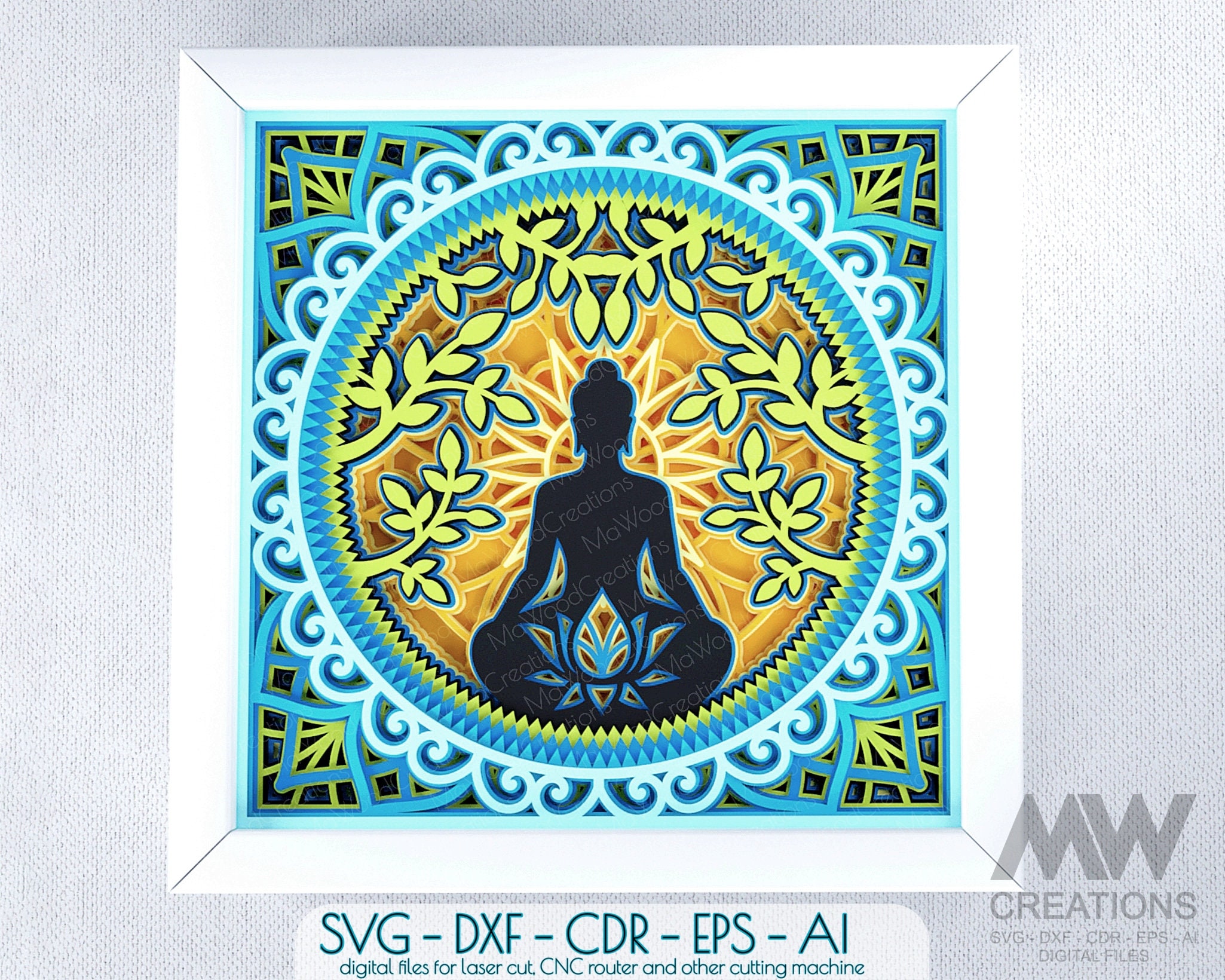 Sticker Arbre de vie Bouddha Yoga 2 - Magic Stickers
