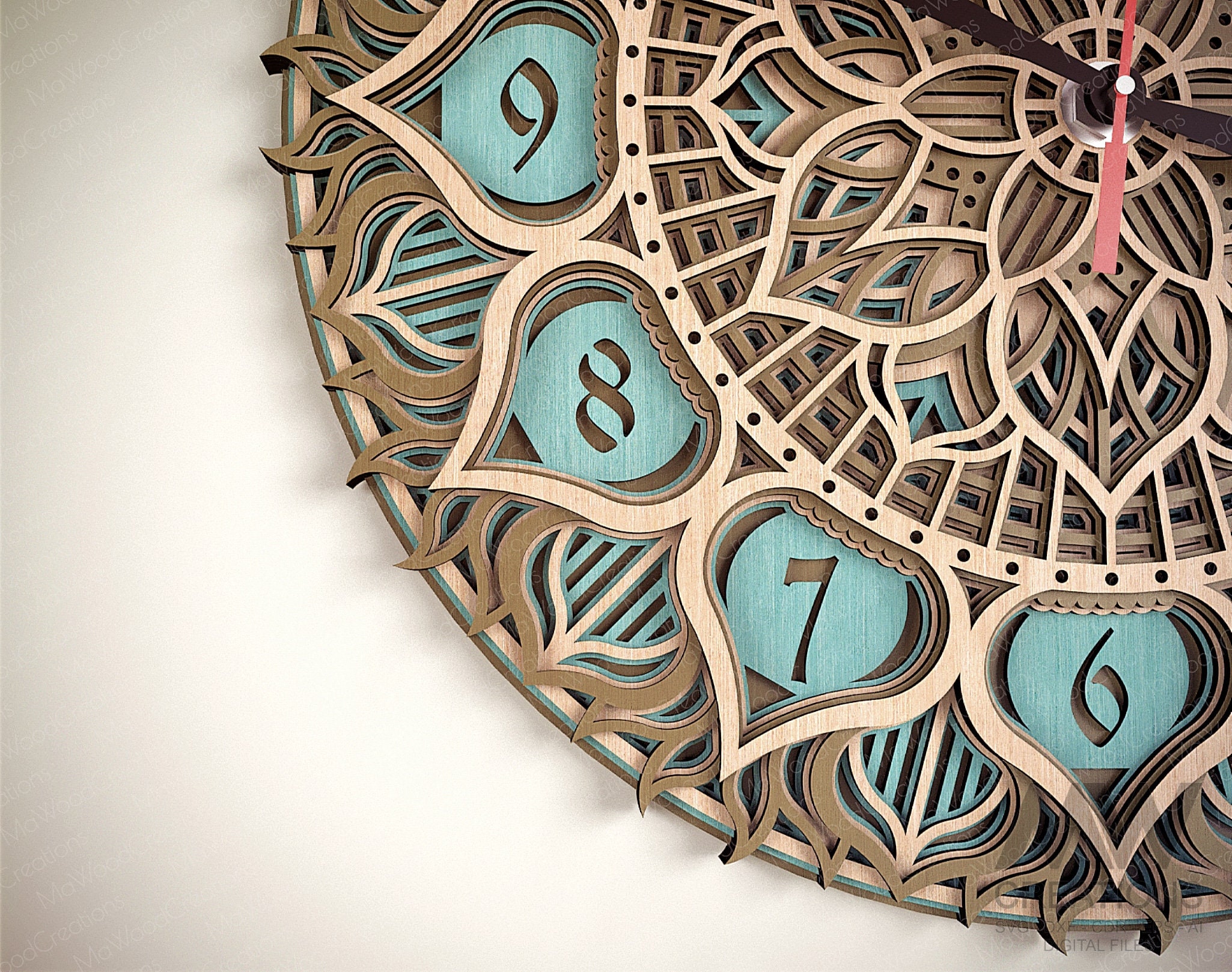 Laser Cut Clock Svg Dxf, 5 Layer Clock Cut Files, Laser Cut Multi-layer ...